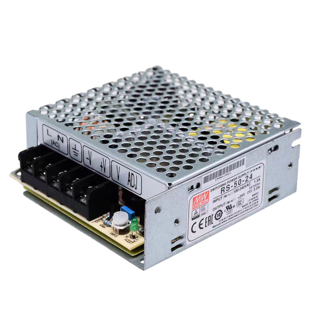 台湾明纬电源RS-50-24单组输出50W24V机壳型开关电源RS-50-12原装RS-50-3.3/RS-50-5/RS-50-15/RS-50-48