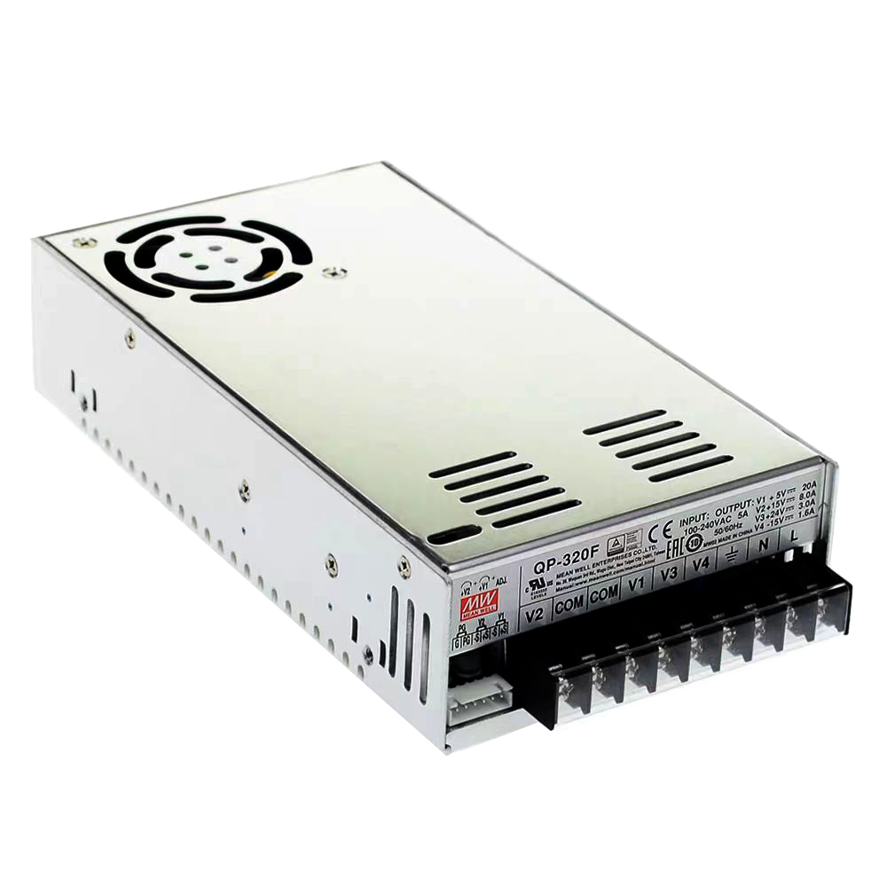 明纬QP-320多路四组输出带PFC功能开关电源QP-320D/QP-320F遥感5V12V15V24V