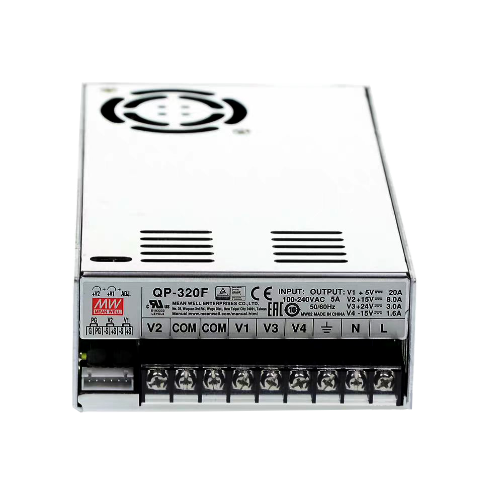 明纬QP-320多路四组输出带PFC功能开关电源QP-320D/QP-320F遥感5V12V15V24V