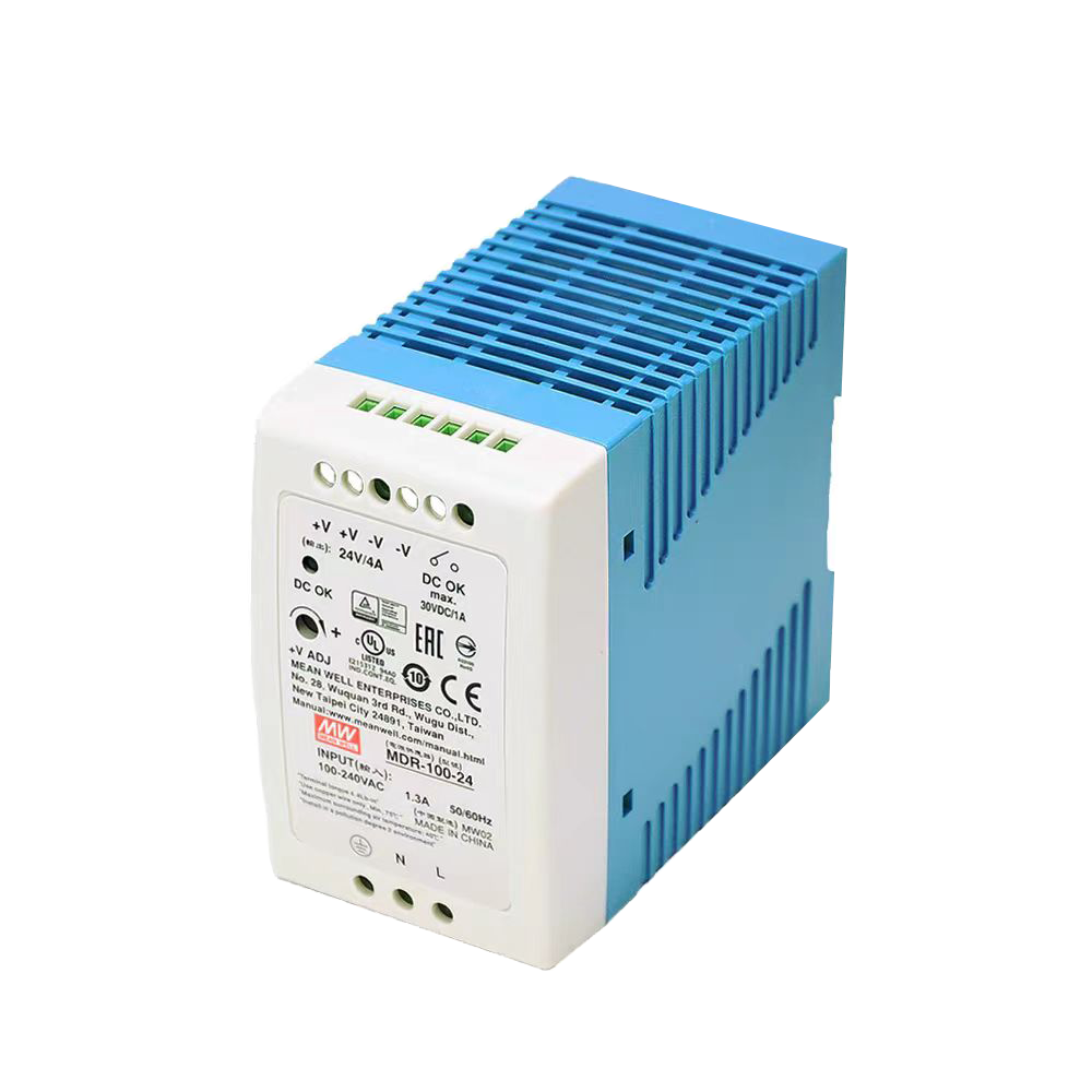 MDR-100系列96W单组输出导轨型工业电源MDR-100-12/MDR-100-24/MDR-100-48低损耗电源供应器