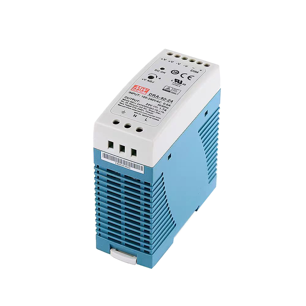 DRA-40-24明纬导轨电源40W交变直流导轨型电源供应器DRA-40-12机器视觉检测系统电源供应器