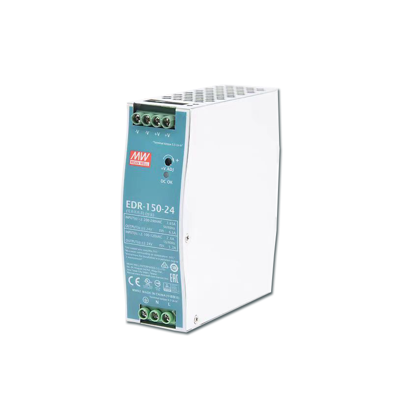 EDR-150-24明纬150W 24V工业用DIN导轨型单组输出电源供应器