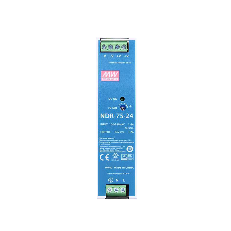 NDR-75-24明纬75W工业用DIN导轨型单组输出电源供应器NDR-75-12/NDR-75-48机电设备小体积电源