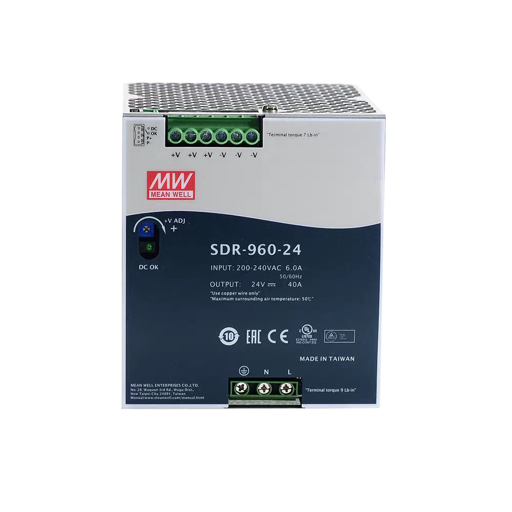 960W大功率SDR-960-24导轨型电源SDR-960-48台湾明纬电源供应器高效率带PFC并联