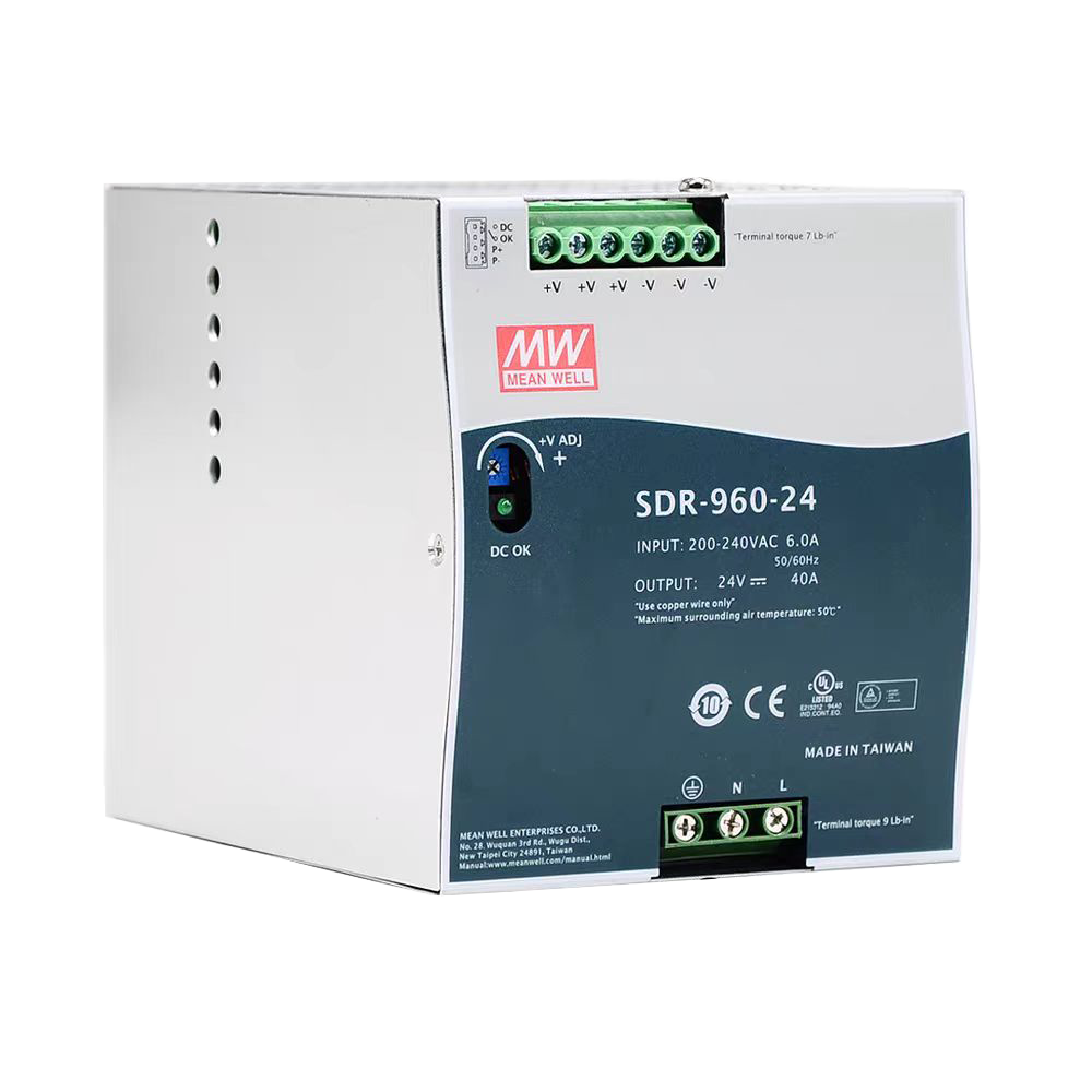 960W大功率SDR-960-24导轨型电源SDR-960-48台湾明纬电源供应器高效率带PFC并联