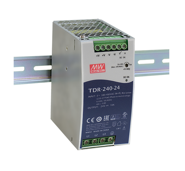 明纬导轨式电源TDR-240-24三组输出240W24V明伟电源TDR-240-48 48V5A