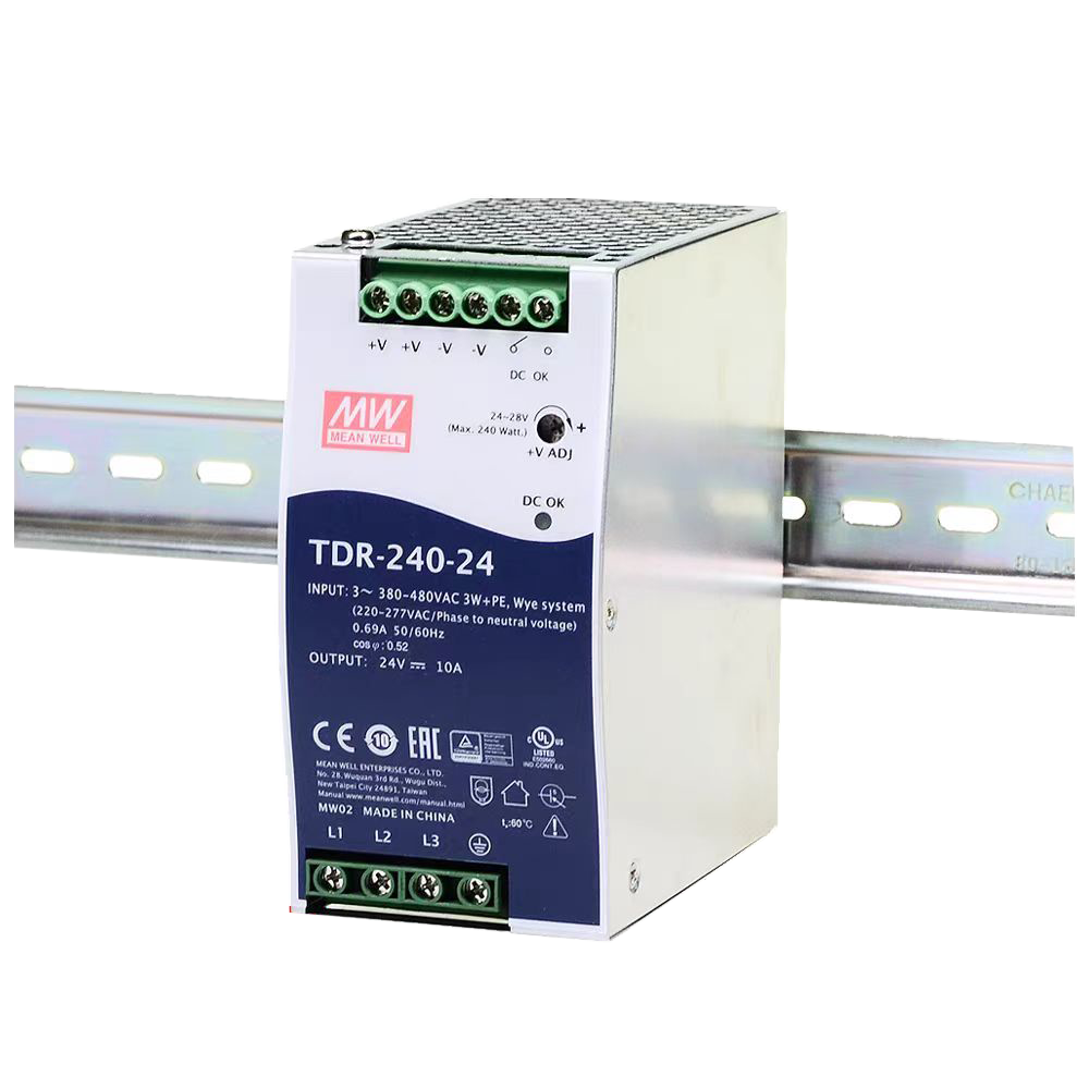 明纬导轨式电源TDR-240-24三组输出240W24V明伟电源TDR-240-48 48V5A