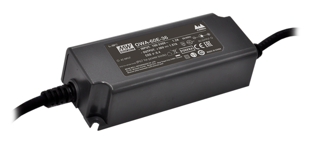 台湾明纬OWA-60E系列外置式电源供应器OWA-60E-24欧规防潮适配器12V/15V/20V/24V/30V/36V/42V/48V/54V