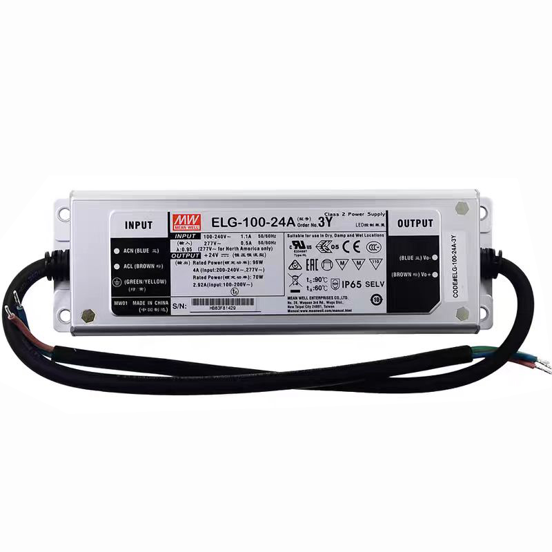 明纬70~100W恒流型+恒压型LED驱动器ELG-100系列ELG-100-36A/ELG-100-36B/ELG-100-36AB/ELG-100-36DA户外照明灯驱动器高防护
