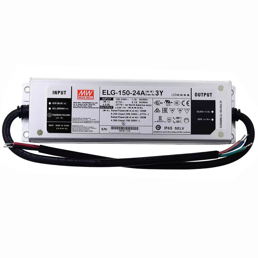 明纬84~150W恒流型+恒压型LED驱动器ELG-150系列ELG-150-12/ELG-150-24/ELG-150-36/ELG-150-42/ELG-150-48/ELG-150-54户外照明灯驱动器