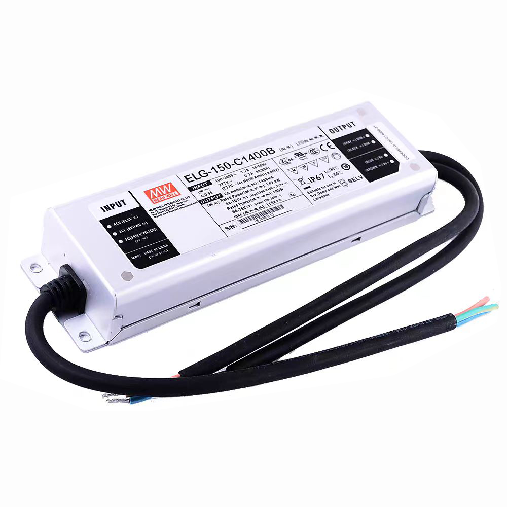 明纬105~150W恒流型LED驱动器ELG-150-C系列ELG-150-C500/ELG-150-C700/ELG-150-C1050/ELG-150-C1400/ELG-150-C1750/ELG-150-C2100户外照明灯驱动器