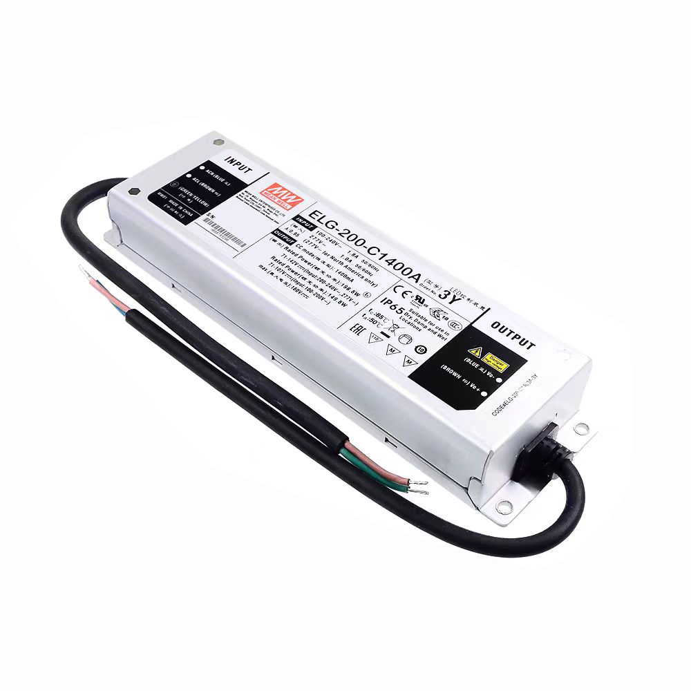 明纬150~200W恒流型LED驱动器ELG-200-C系列ELG-200-C700/ELG-200-C1050/ELG-200-C1400/ELG-200-C1750/ELG-200-C2100户外照明灯驱动器