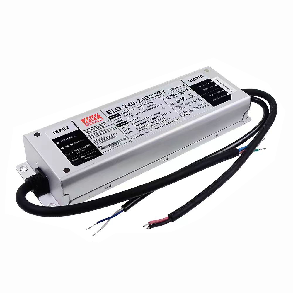 明纬180~240W恒流型+恒压型LED驱动器ELG-240系列ELG-240-24/ELG-240-36/ELG-240-42/ELG-240-48/ELG-240-54户外照明灯驱动器