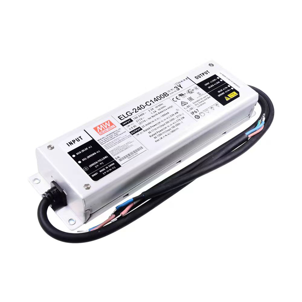 明纬178.5~200W恒流型LED驱动器ELG-240-C系列ELG-240-C700/ELG-240-C1050/ELG-240-C1400/ELG-240-C1750/ELG-240-C2100户外照明灯驱动器