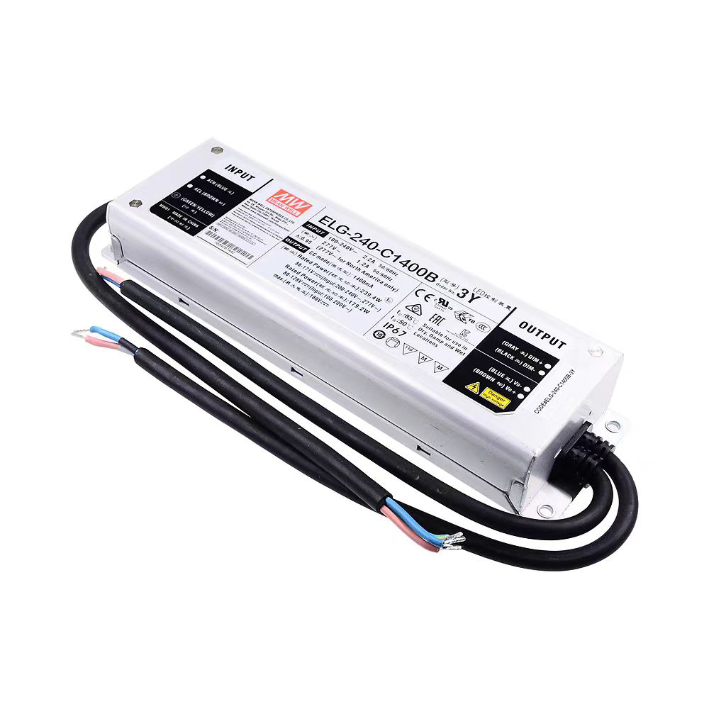 明纬178.5~200W恒流型LED驱动器ELG-240-C系列ELG-240-C700/ELG-240-C1050/ELG-240-C1400/ELG-240-C1750/ELG-240-C2100户外照明灯驱动器