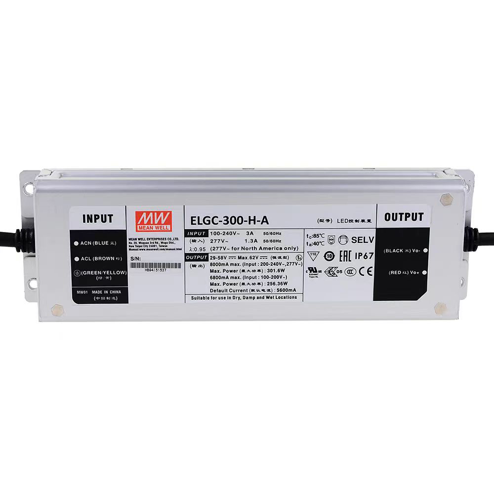 明纬300W恒功率型LED驱动器ELGC-300系列ELGC-300-L/ELGC-300-M/ELGC-300-H恒流高输出电压A/AB/ADA