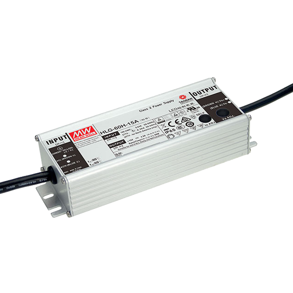 明纬60W恒流型+恒压型LED驱动器HLG-60H系列HLG-60H-42A/HLG-60H-24A高转换率电源供应器