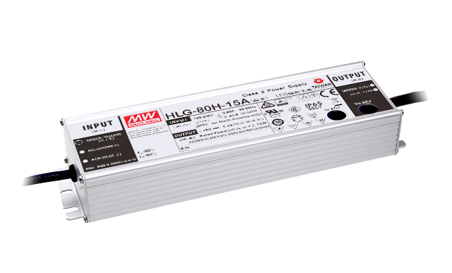 明纬80W恒流型+恒压型LED驱动器HLG-80H系列HLG-80H-15A/HLG-80H-24A高转换率PFC电源供应器