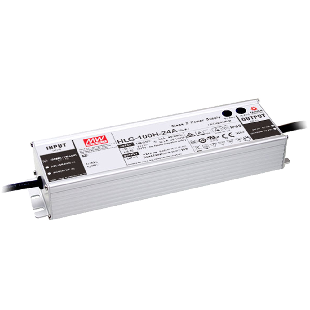 明纬100W恒流型+恒压型LED驱动器HLG-100H系列HLG-100H-48A/HLG-100H-24A高转换率PFC电源供应器A/B/AB