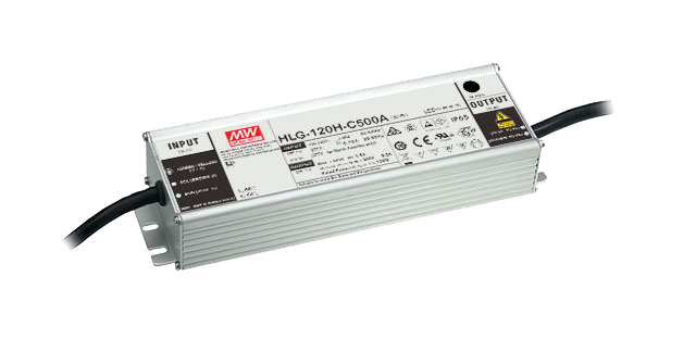 明纬150W恒流型LED驱动器HLG-120H-C系列HLG-120H-C350A/HLG-120H-C500A高转换率电源供应器