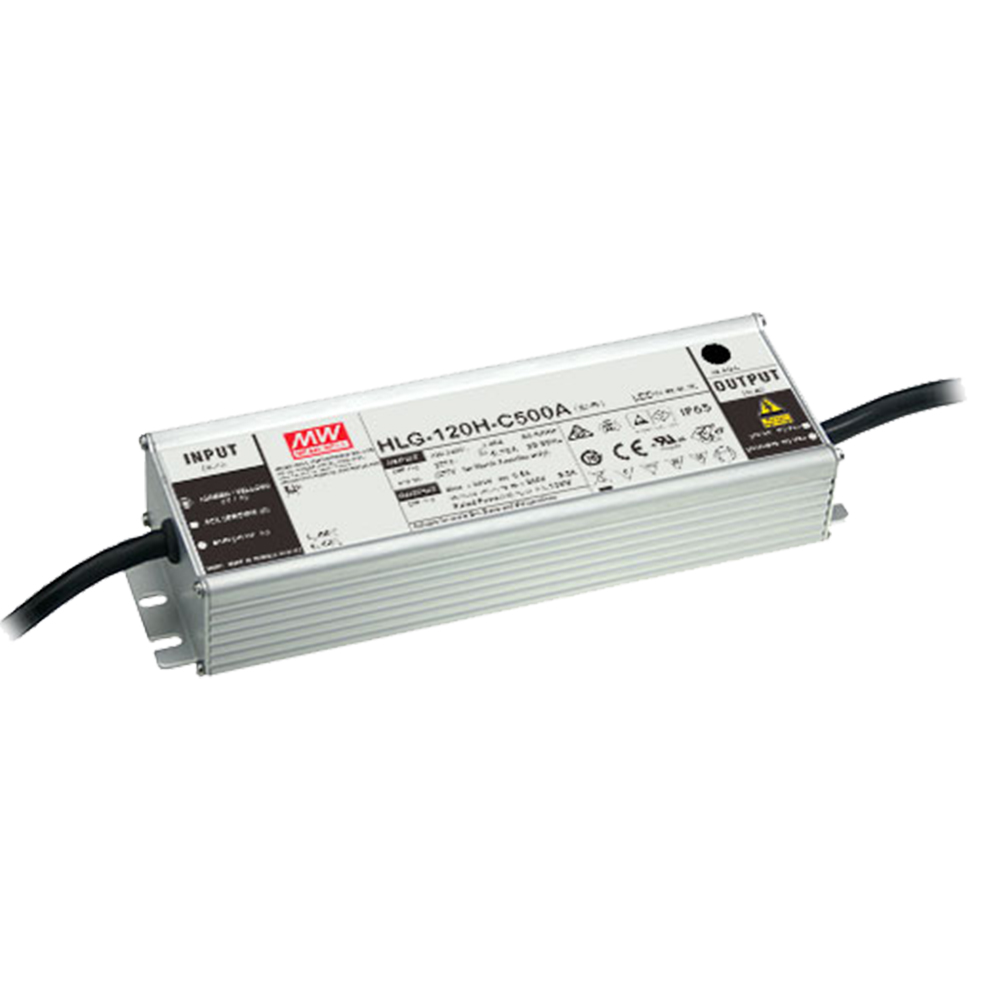 明纬150W恒流型LED驱动器HLG-120H-C系列HLG-120H-C350A/HLG-120H-C500A高转换率电源供应器