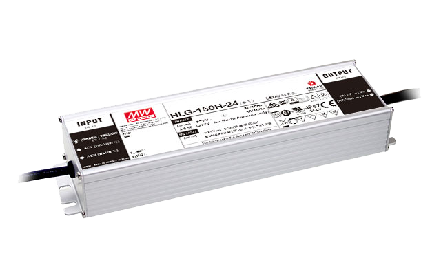 明纬150W恒流型+恒压型LED驱动器HLG-150H系列HLG-150H-15A/HLG-150H-24A高转换率PFC电源供应器A/B/AB