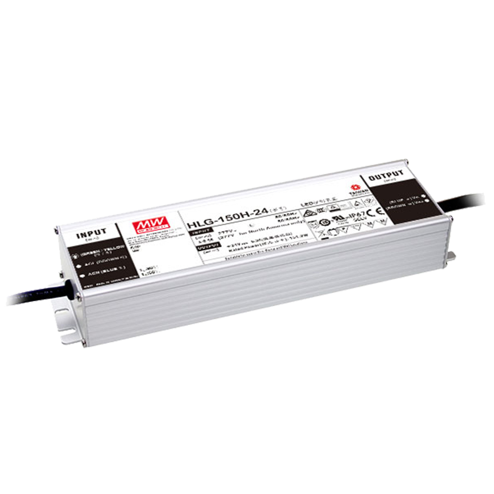 明纬150W恒流型+恒压型LED驱动器HLG-150H系列HLG-150H-15A/HLG-150H-24A高转换率PFC电源供应器A/B/AB