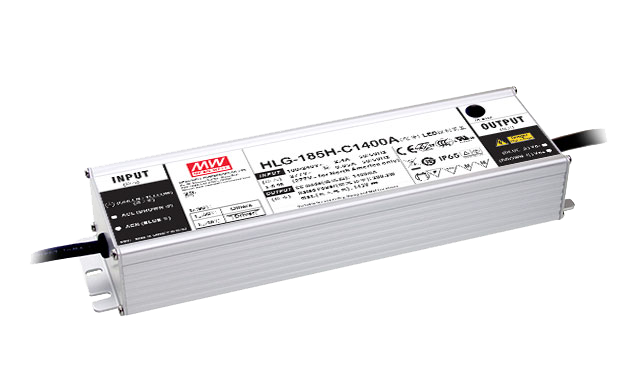 明纬200W恒流型LED驱动器HLG-185H-C系列HLG-185H-C500A/HLG-185H-C700A高转换率电源供应器