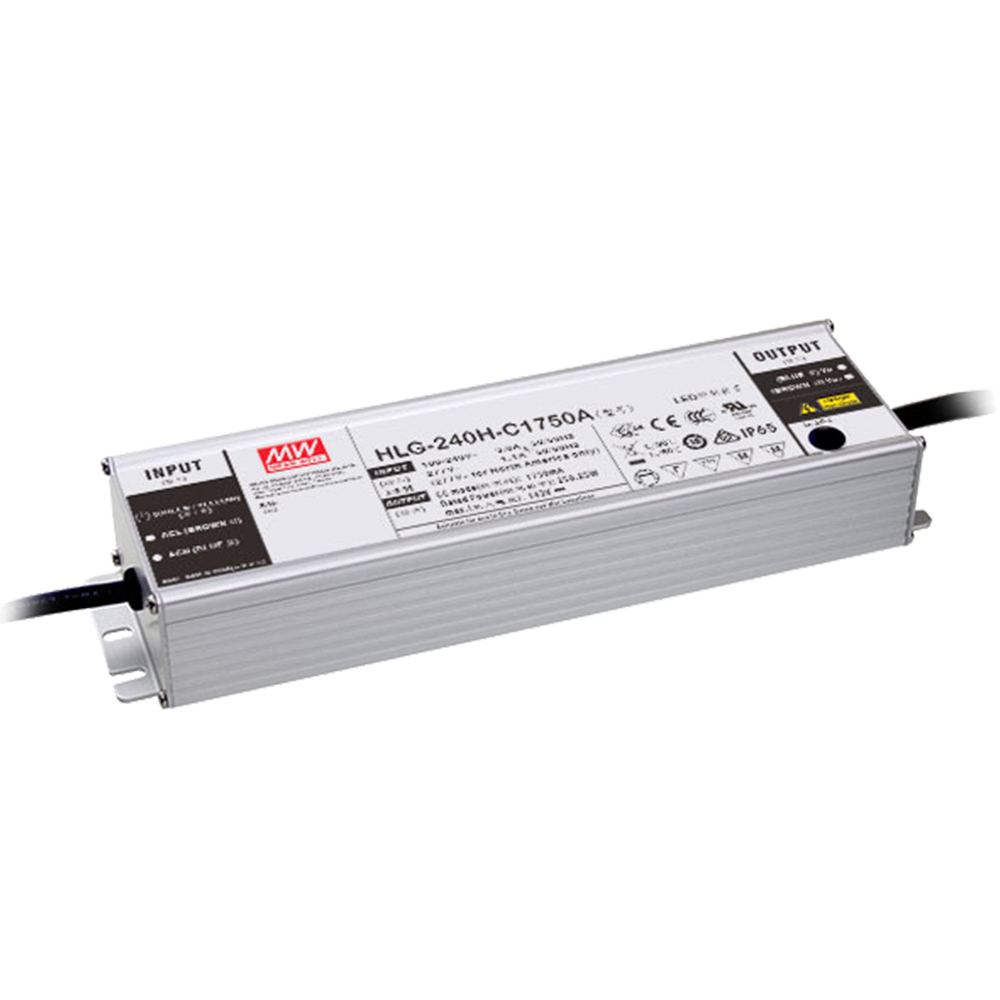 明纬250W恒流型LED驱动器HLG-240H-C系列HLG-240H-C700A/HLG-240H-C1050A高转换率电源供应器