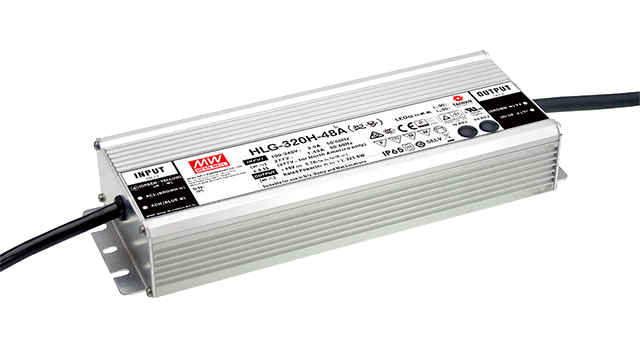 明纬320W恒流型+恒压型LED驱动器HLG-320H系列HLG-320H-15A/HLG-320H-24A高转换率PFC电源供应器A/B/AB