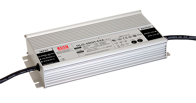 明纬480W恒流型+恒压型LED驱动器HLG-480H系列HLG-480H-36A/HLG-480H-24A高转换率PFC电源供应器A/B/AB