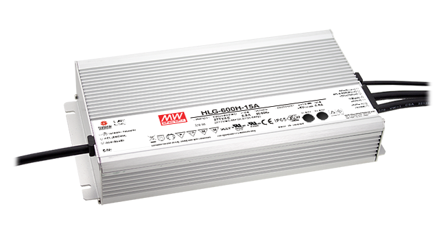 明纬600W恒流型+恒压型LED驱动器HLG-600H系列HLG-600H-36A/HLG-600H-24A高转换率PFC电源供应器A/B/AB