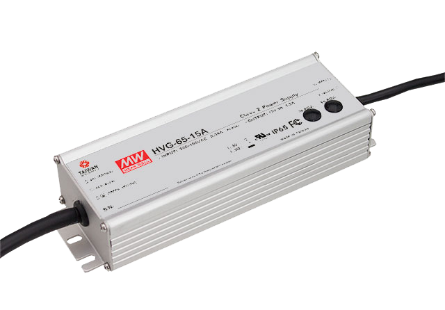 明纬HVG-65系列65W恒流型+恒压型LED驱动器HVG-65-12A/HVG-65-24A/HVG-65-15A高转换率PFC电源供应器