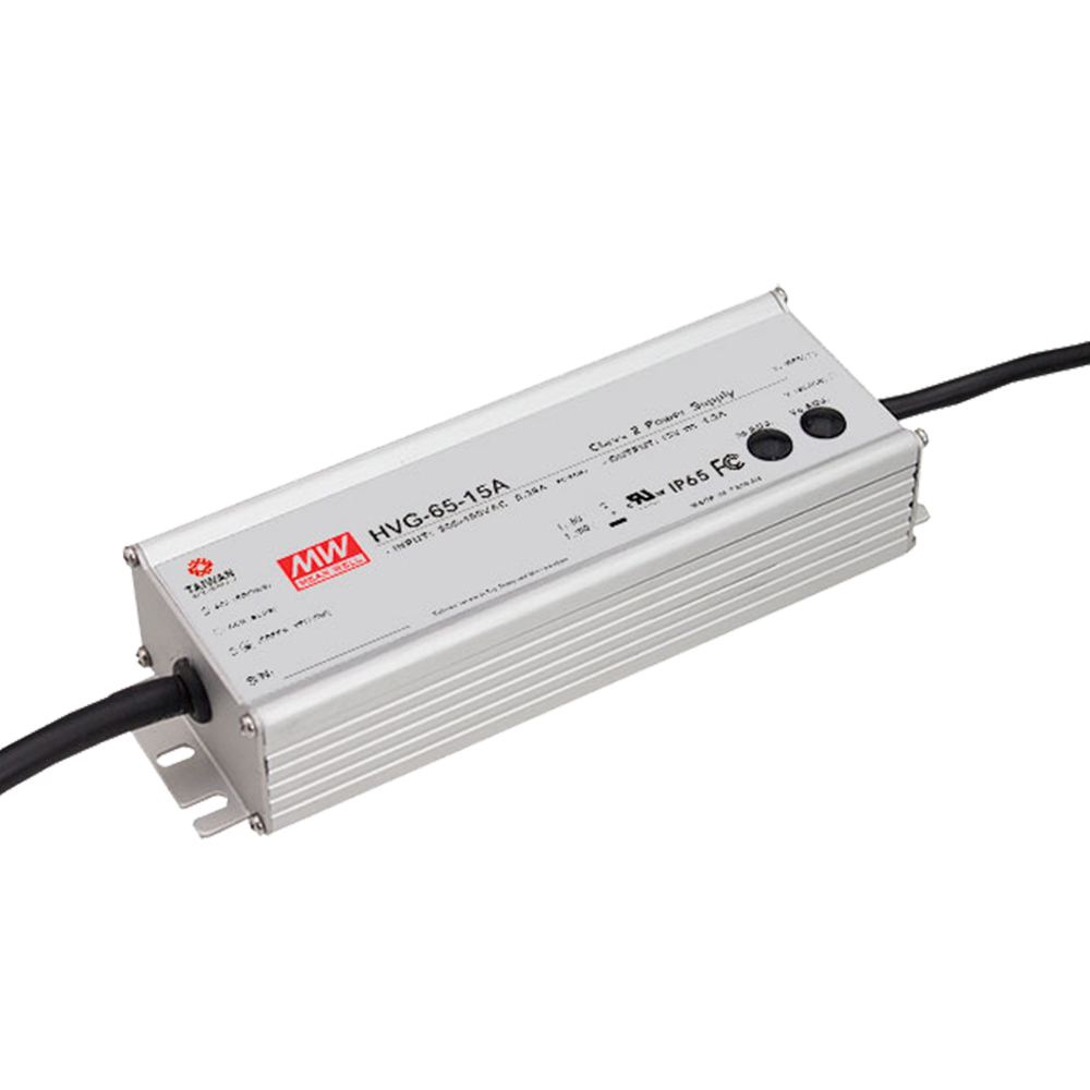 明纬HVG-65系列65W恒流型+恒压型LED驱动器HVG-65-12A/HVG-65-24A/HVG-65-15A高转换率PFC电源供应器