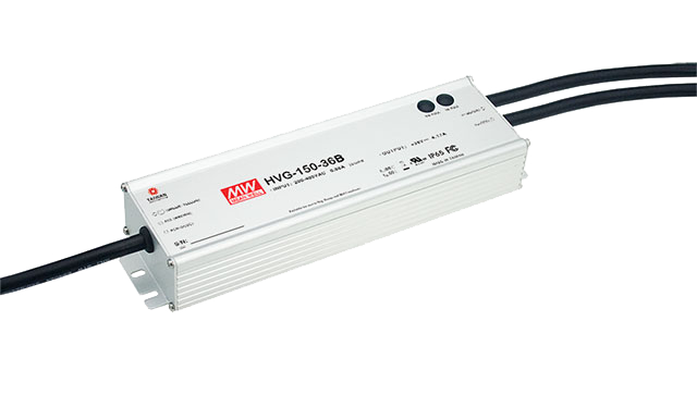 明纬HVG-150系列150W恒流型+恒压型LED驱动器HVG-150-36A/HVG-150-24A/HVG-150-48A高转换率PFC电源供应器