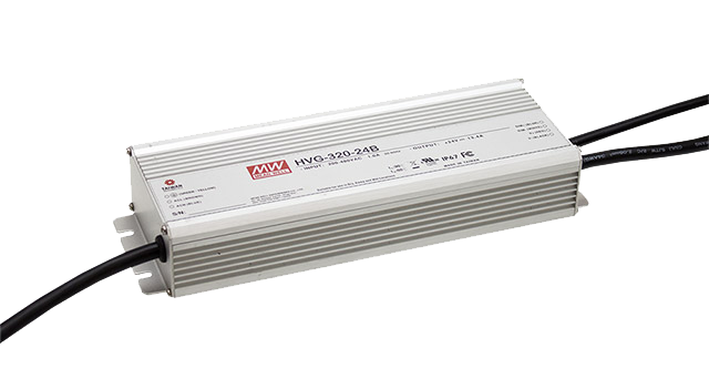 明纬HVG-320系列320W恒流型+恒压型LED驱动器HVG-320-30A/HVG-320-24A/HVG-320-36A高转换率PFC电源供应器