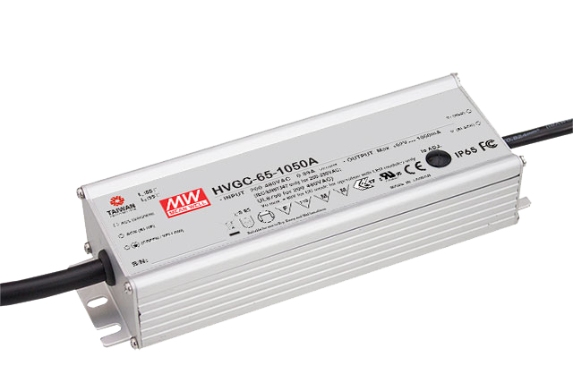 明纬HVGC-65系列65W恒流型LED驱动器HVGC-65-1050A/HVGC-65-500A/HVGC-65-700A高转换率PFC电源供应器