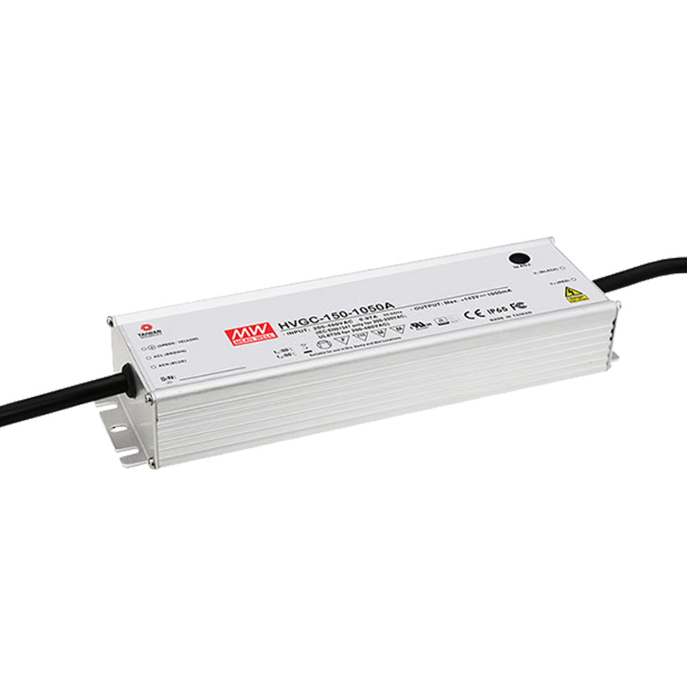 明纬HVGC-150系列150W恒流型LED驱动器HVGC-150-350A/HVGC-150-500A/HVGC-150-700A/HVGC-150-1050A/HVGC-150-1400A高转换率PFC电源供应器
