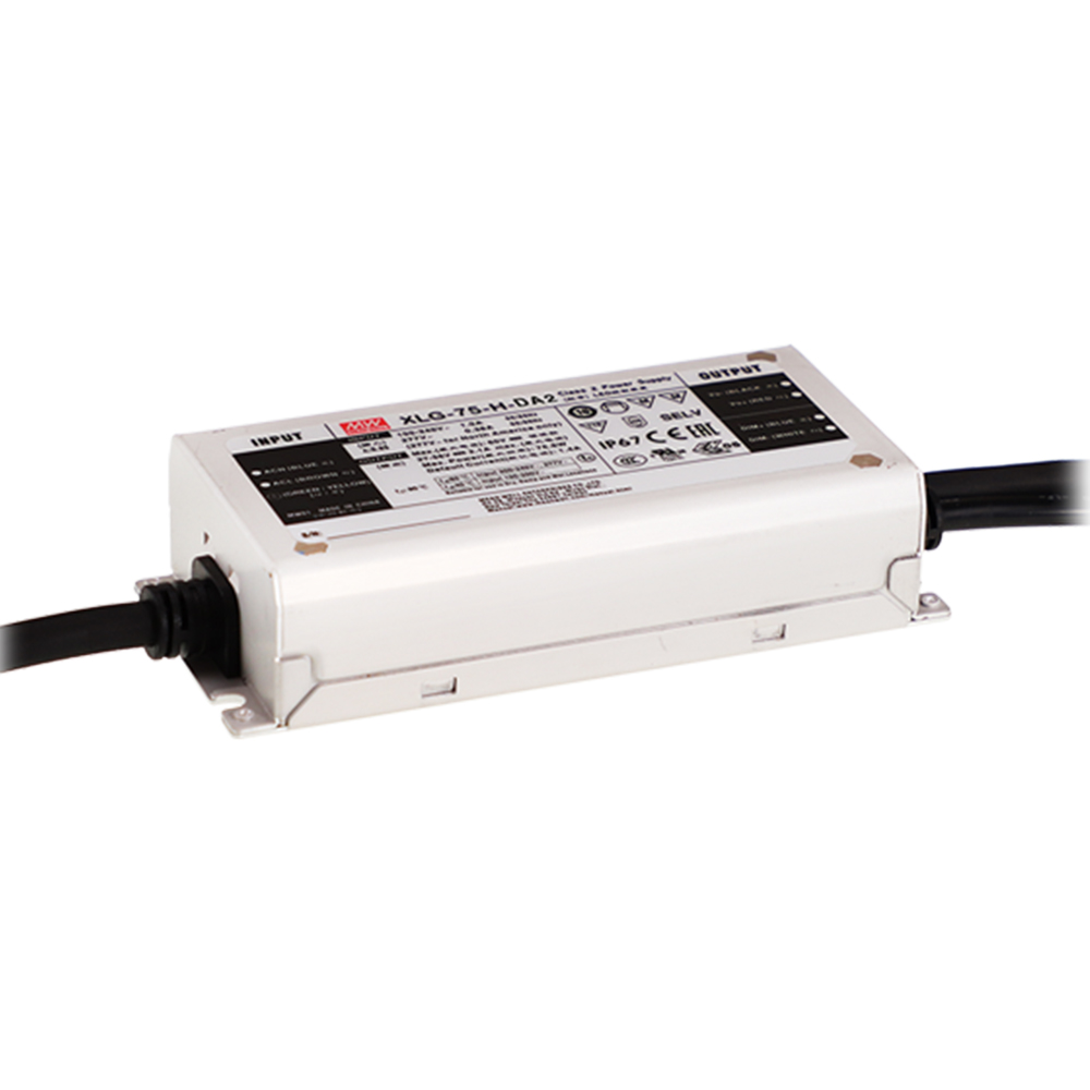 明纬XLG-75-DA2系列75W恒功率DALI-2 LED驱动器XLG-75I-L-DA2/XLG-75-L-DA2/XLG-75I-H-DA2/XLG-75-H-DA2 电源供应器