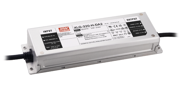 明纬XLG-320-DA2系列320W恒功率DALI-2 LED驱动器XLG-320-L-DA2/XLG-320-M-DA2/XLG-320-H-DA2 电源供应器