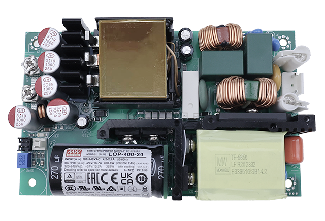 台湾明纬LOP-400系列400W低高度基板型电源供应器LOP-400-12/LOP-400-15/LOP-400-18/LOP-400-24/LOP-400-27/LOP-400-36/LOP-400-48/LOP-400-54医疗用电源