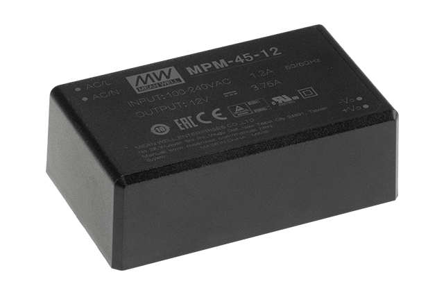 台湾明纬MPM-45系列45W AC-DC高信赖PCB安装型绿色电源模块MPM-45-3.3/MPM-45-5/MPM-45-12/MPM-45-15/MPM-45-24电源供应器