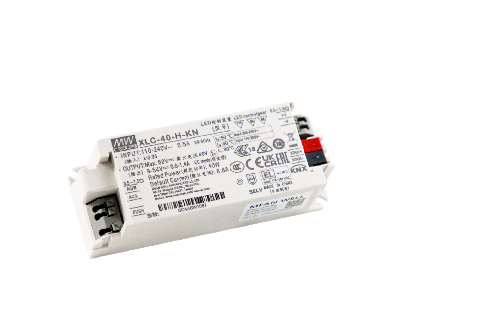 台湾明纬XLC-40-KN系列40W多级恒功率LED驱动器XLC-40-H-KN/XLC-40-H-KNS内置KNX接口