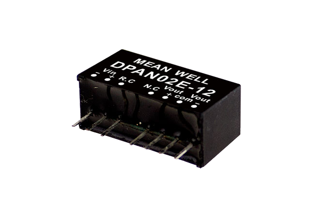 明纬电源SPAN02单组DPAN02双组系列2W SIP封装DC-DC稳压转换器SPAN02E-03/DPAN02E-05/SPAN02A-12/DPAN02A-15/SPAN02B-12/SPAN02C-15/DPAN02C-15